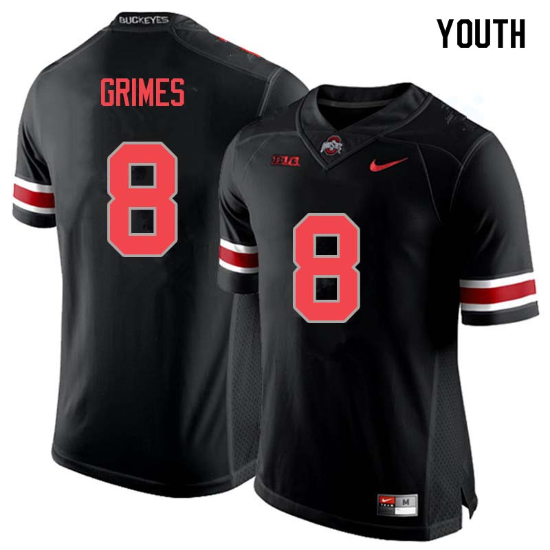 Ohio State Buckeyes Trevon Grimes Youth #8 Blackout Authentic Stitched College Football Jersey